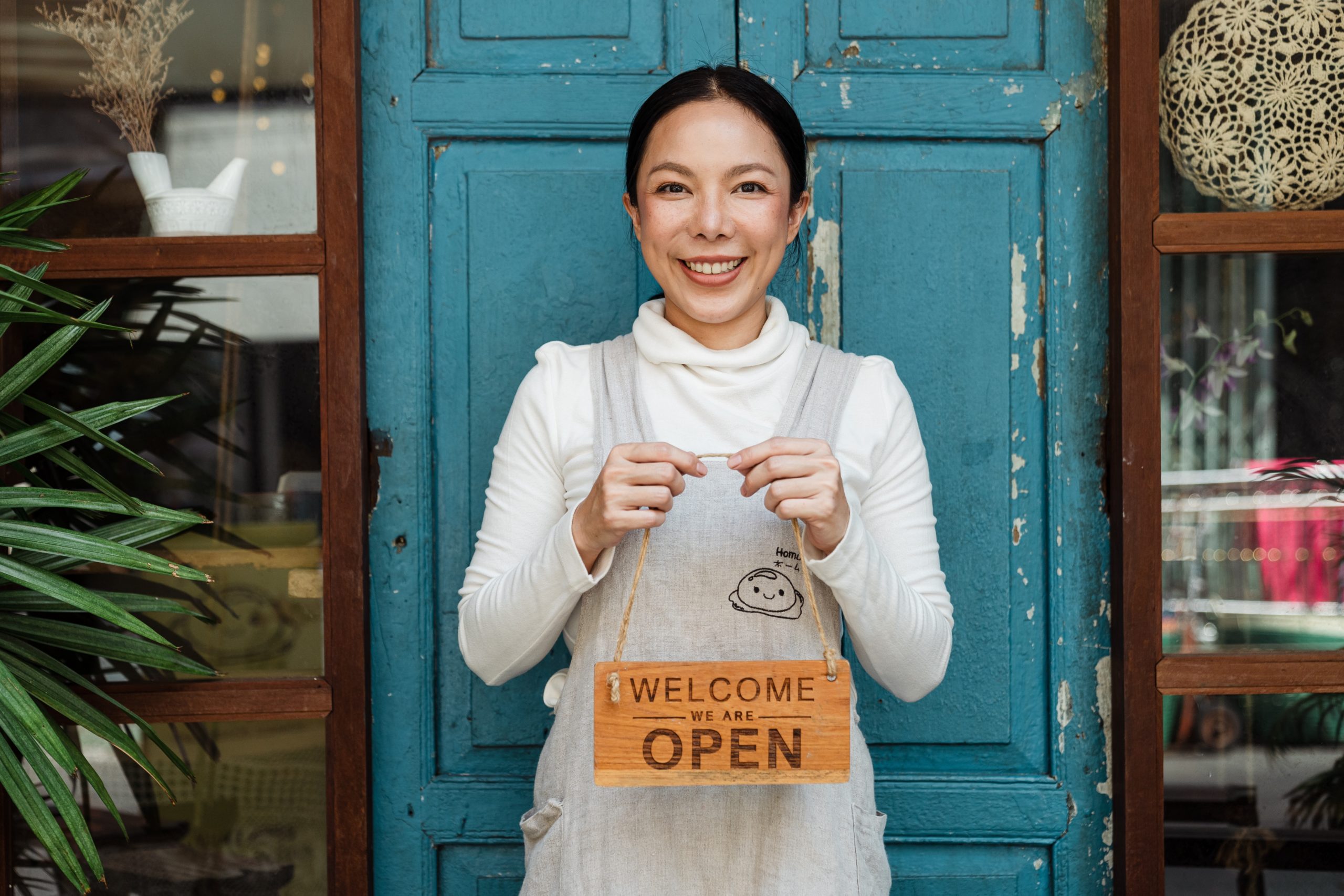 owning a business owner open sign